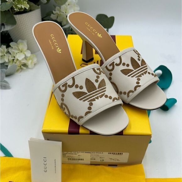 Women’s Gucci X Adidas, slide sandals, size 40.5 made in Italy - Picture 1 of 9